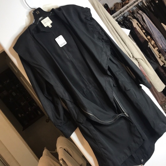 silence + noise Jackets & Blazers - Long black trenchcoat light weight perfect4the now